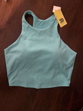 All in Motion- aqua cropped tank